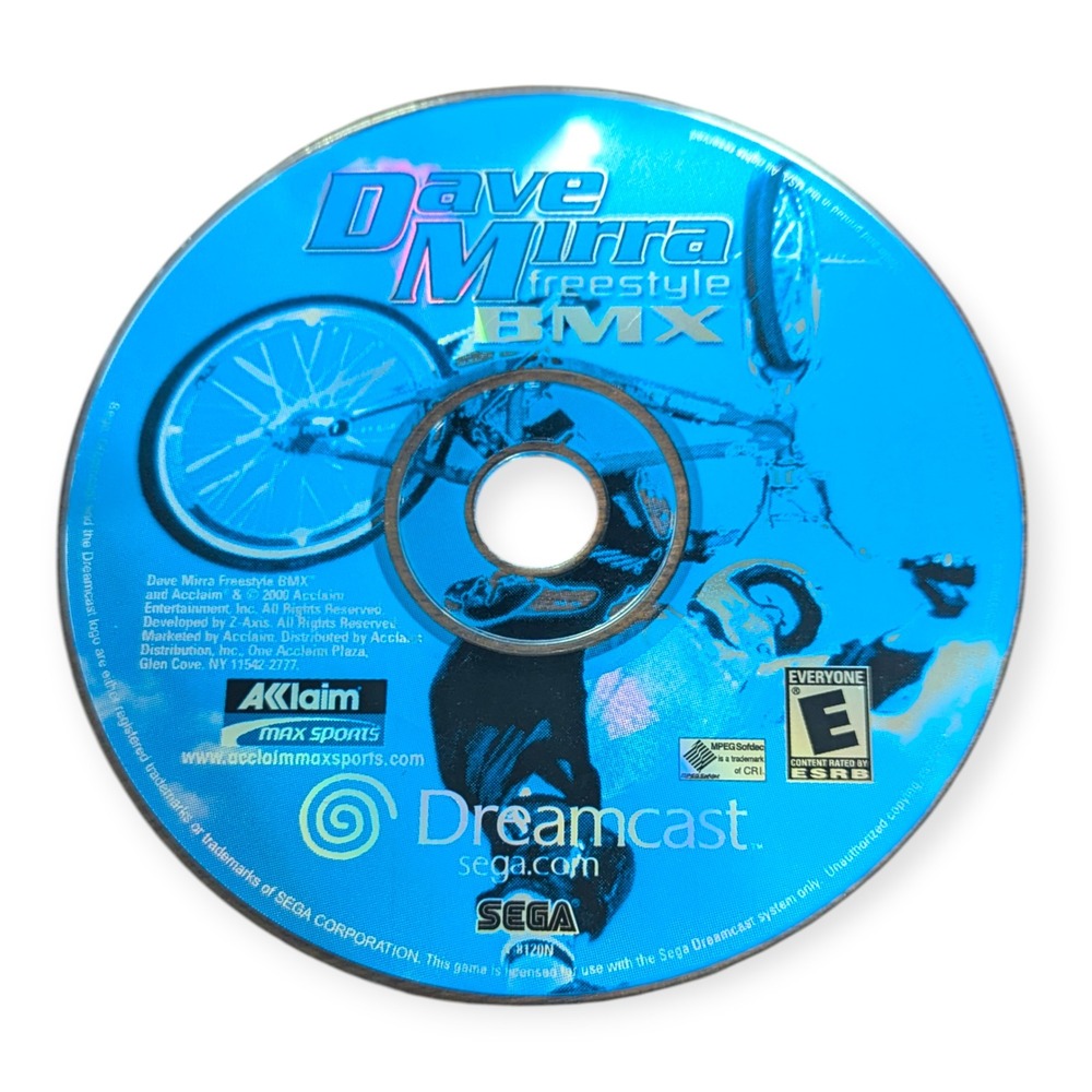 Dave Mirra Freestyle BMX Sega Dreamcast 2000 Video Game Disc Only T-8120N